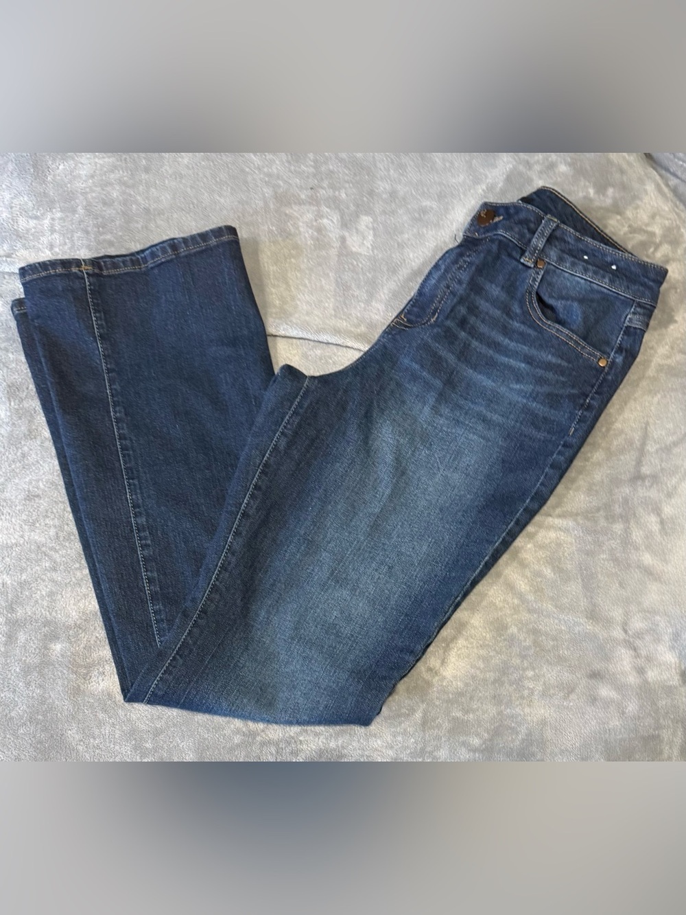 d. jeans Dark Indigo Distressed Straight Leg Denim